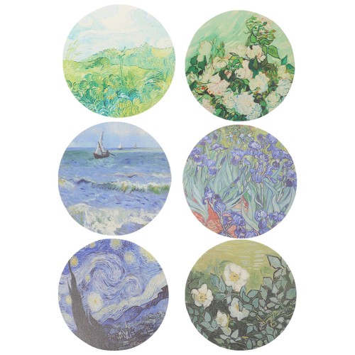 6pcs reusable round - round, coasters