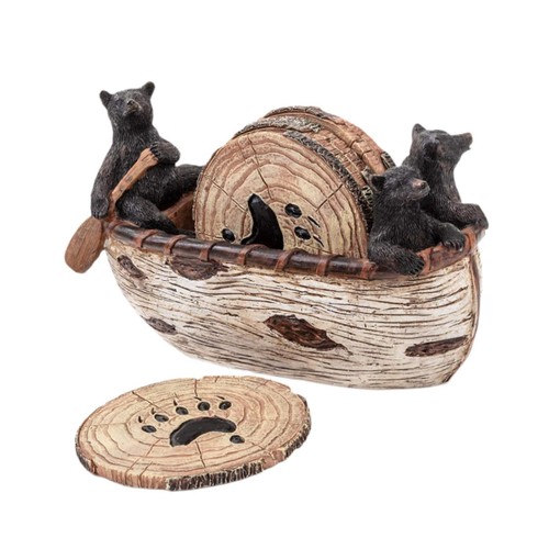 Wooden coasters set - wooden,