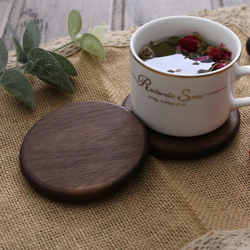 8cm walnut wood coasters for - walnut,