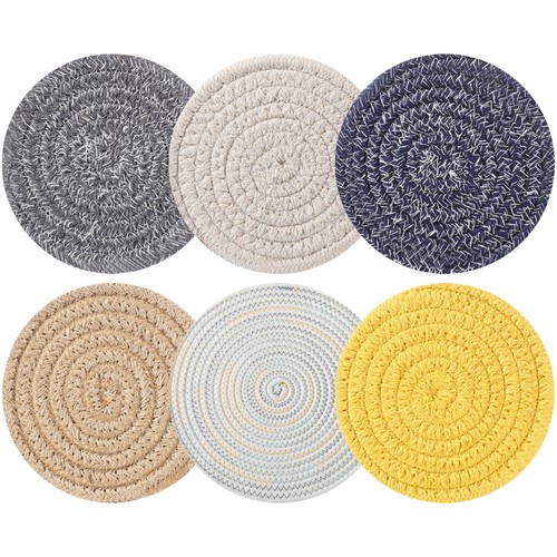 6pcs absorbent cotton coaster - 6pcs,
