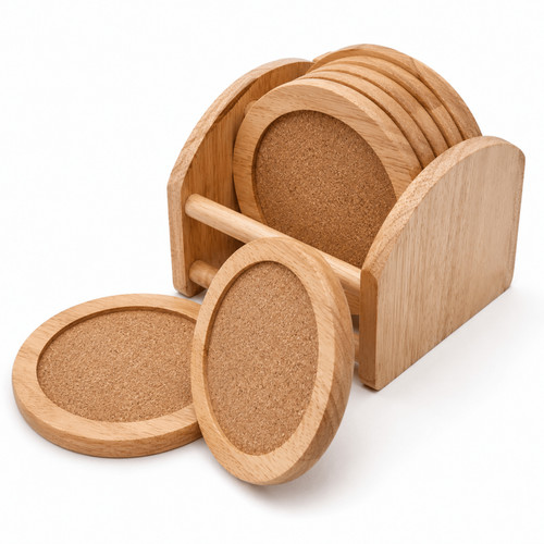 Piece natural wooden drink - natural,