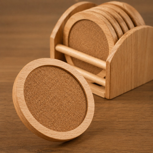 6pcs natural wooden round - wooden,