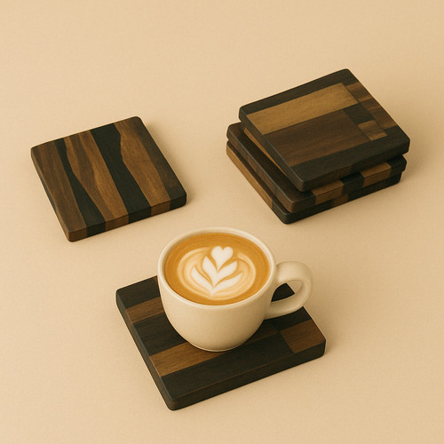 Walnut wood coasters resin - |,