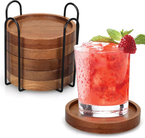 Wooden drink coasters set - coasters, 6