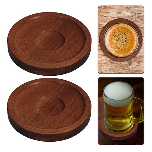 Reusable wood coasters set - wood,