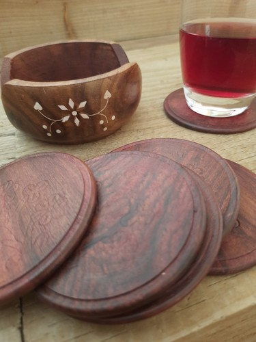 Natural wooden coasters - natural,